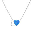 Stříbrný náhrdelník s opálem 12048.3 modré srdce 