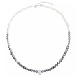 Náhrdelník z perel s krystaly Preciosa 32065.3 bílo-šedý