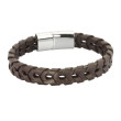 Pánský náramek z kůže a chirurgické oceli BSS560BR
