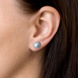 Dámská stříbrné náušnice s perlou Swarovski 31314.3 sv.modrá