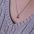Krásný náhrdelník s minerálním kamenem Stříbrný náhrdelník s pravým minerálním kamenem fialový 12078.3 amethyst
