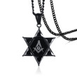 Ocelový náhrdelník Davidova hvězda JCFPN1035BK