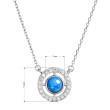 Elegantní náhrdelník se zirkony a modrým opálem 12066.3 blue