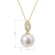 Zlatý perlový náhrdelník s brilianty 92PB00040