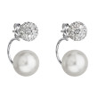 Náušnice perly s kamínky Swarovski 31179.1 bílá