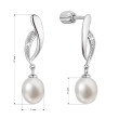 Stříbrné náušnice s perlou a zirkony 21103.1B 