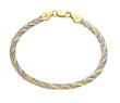 Stříbrný pozlacený náramek pletený 312040009