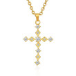 Zlatý ocelový náhrdelník křížek WJHC1863GD