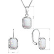 Náušnice a náhrdelník s opálem a krystaly Preciosa 39175.1 bílá