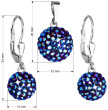 Modrá souprava stříbrných šperků Swarovski elements 39072.5Bermuda Blue