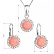 Luxusní stříbrná souprava šperků s opálem a krystaly 39160.1 oranžová