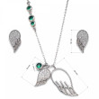 stříbrné náušnice a náhrdelník 19001.3 Emerald