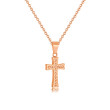 Ocelový náhrdelník křížek se zirkony SEGX2356RG