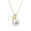Zlatý náhrdelník s perlou a brilianty 92PB00038