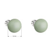Náušnice pecky s perlou 31142.3 pastel green