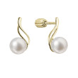 Elegantní náušnice s říční perlou 21102.1B Au plating