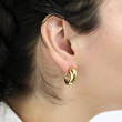 Elegantní náušnice z chirurgické oceli zlaté ESS782GD