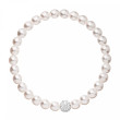 Náramek z bílých perel s krystaly 33115.1
