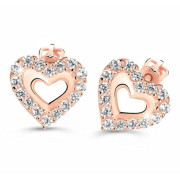 Stylové náušnice z růžového zlata s diamanty DZ60213-30-00-X-4