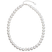 Perlový náhrdelník bílý s krystaly Swarovski 32011.1