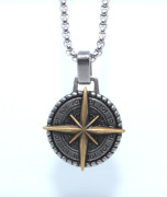 Ocelový náhrdelník kompas WJHP0005
