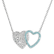 Stříbrný náhrdelník srdce 32079.3 modrá