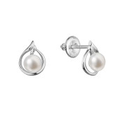 Elegantní perlové náušnice s říční perlou 81P00038