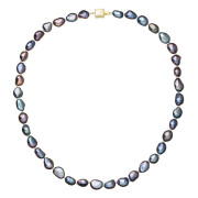 Perlový náhrdelník z říčních perel 922027.3/9268A peacock