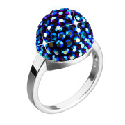 Stříbrný prsten s kamínky 735013.3 modrá
