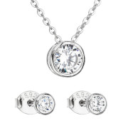 stříbrné náušnice a náhrdelník se zirkony 19007.1