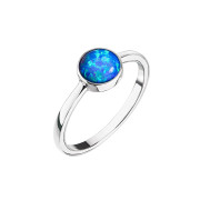 Stříbrný prsten s modrým opálem 15001.3 modrá
