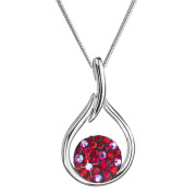 Stříbrný náhrdelník Swarovski elements 32075.3 cherry