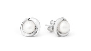 Stříbrné náušnice s říční perlou SK19371E