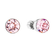 Náušnice pecky s krystaly Swarovski 31113.3 růžová