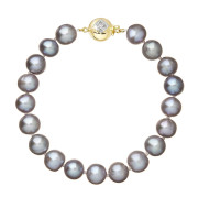 Perlový náramek z říčních perel 923010.3/9270A grey