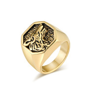 Ocelový pečetní prsten zlatý WJHZ1763GD
