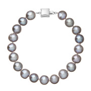 Perlový náramek z říčních perel 823010.3/9268B grey