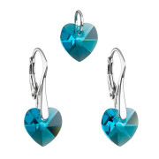 Sada srdcový šperků Swarovski elements 39003.4 modrá