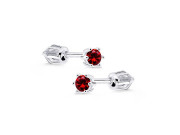 Náušnice na šroubek z bílého zlata Z8012B-Ruby dark