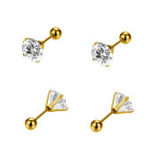 Náušnice na šroubek z chirurgické oceli WJHE1243-white