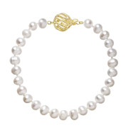 Perlový náramek z říčních perel 923001.1/9264A bílý