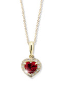 Zlatý náhrdelník srdce se zirkony Z6308ZN-Ruby Dark