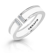 Dámský keramický prsten se zirkony Magnete Bianco 906