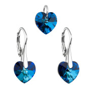 Souprava stříbrných šperků s krystaly Swarovski 39003.5 bermuda blue