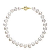Perlový náramek z říčních perel 923001.1/9272A bílý