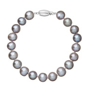 Perlový náramek z říčních perel 823010.3/9271B grey