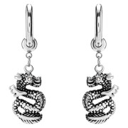 Ocelové náušnice s drakem WJHE1274