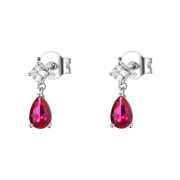 Stříbrné náušnice se zirkony Brosway Fancy Passion Ruby FPR119