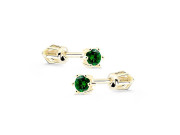 Náušnice ze žlutého zlata se zirkony Z8012Z-Green