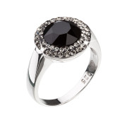 Dámský prsten s krystaly 35025.3 černá